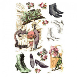 Rice paper for decoupage fashion hat shoes A4 ITD R335