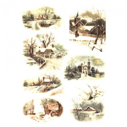 Rice decoupage paper winter landscapes A4 ITD R463