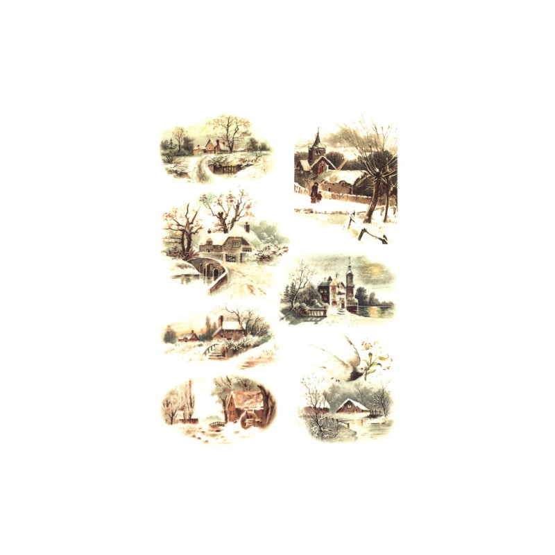 Rice decoupage paper winter landscapes A4 ITD R463