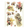 Rice paper for decoupage lady and flowers