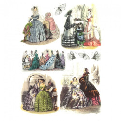 Papier ryżowy do decoupage damy dworu A4 ITD R439- sklep plastyczny -