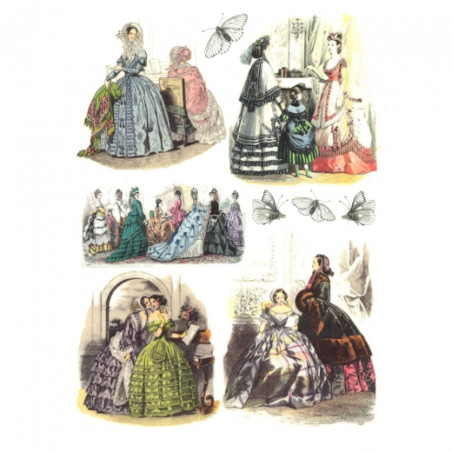 Papier ryżowy do decoupage damy dworu A4 ITD R439- sklep plastyczny -