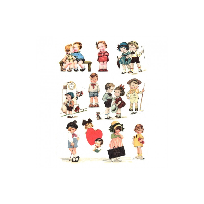 Rice decoupage paper kids play A4 ITD R341