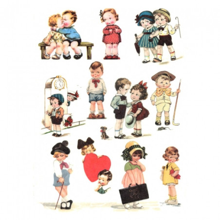 Rice decoupage paper kids play A4 ITD R341