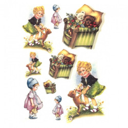 Papier ryżowy do decoupage dzieci misie A4 ITD R343 - sklep plastyczny