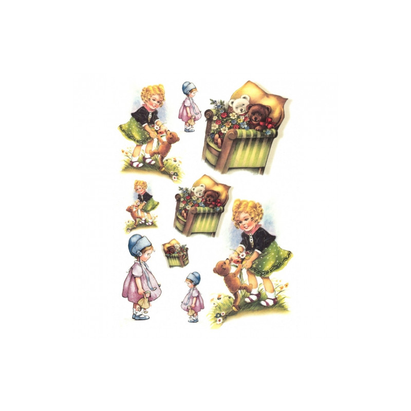Rice paper for decoupage of children bears A4 ITD R343