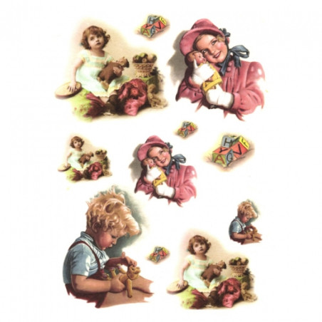 Papier ryżowy do decoupage dzieci zabawki A4 ITD R342 - sklep plastycz