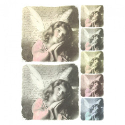 Rice decoupage paper baby angel A4 ITD R265
