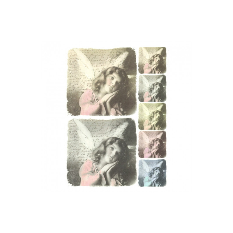 Rice decoupage paper baby angel A4 ITD R265