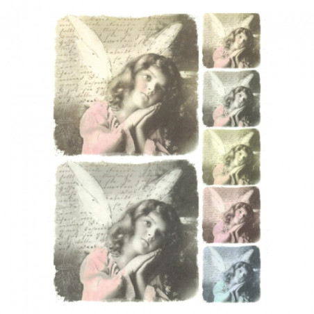 Rice decoupage paper baby angel A4 ITD R265