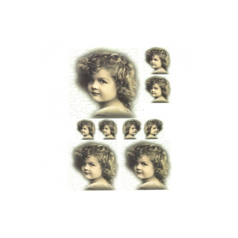 Papier ryżowy do decoupage dziecko portret retro A4 ITD R263 - sklep p