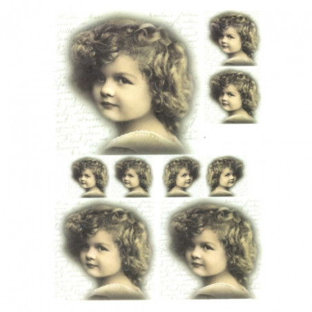 Papier ryżowy do decoupage dziecko portret retro A4 ITD R263 - sklep p