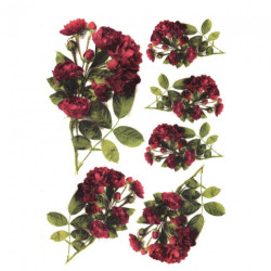 Rice paper for decoupage red rose A4 ITD R332