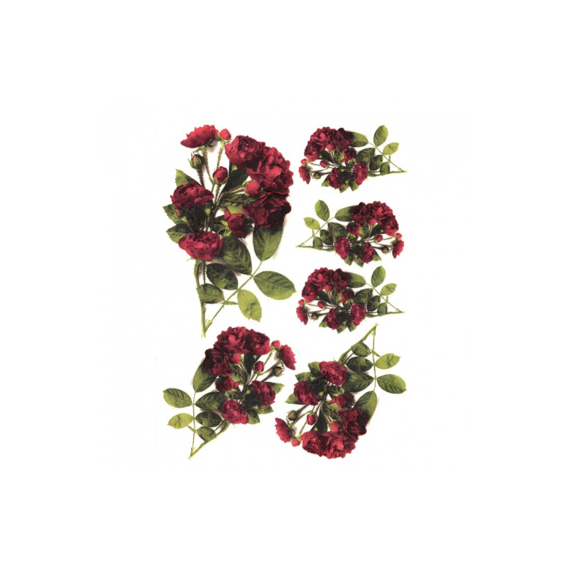 Rice paper for decoupage red rose A4 ITD R332