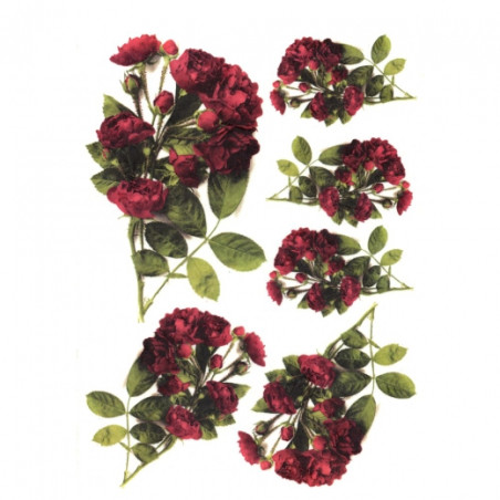 Rice paper for decoupage red rose A4 ITD R332