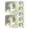 Rice paper for decoupage retro girl roses A4 ITD R262