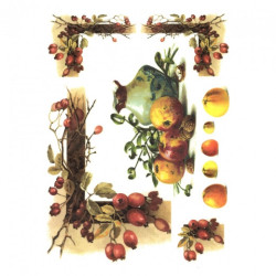 Papier ryżowy do decoupage owoce A4 ITD R436 - sklep plastyczny - szał