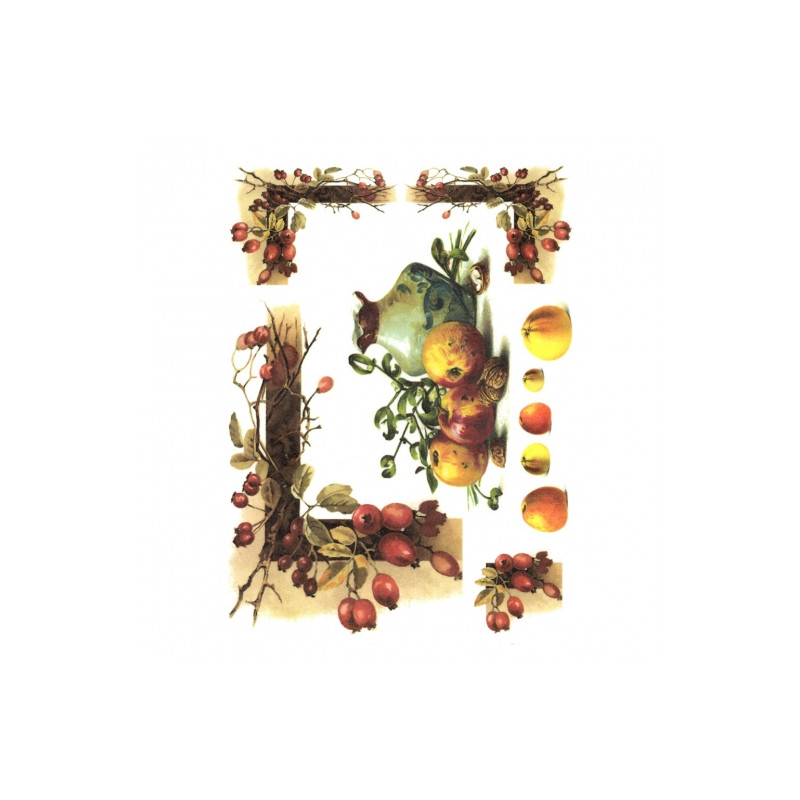 Rice decoupage paper fruit A4 ITD R436