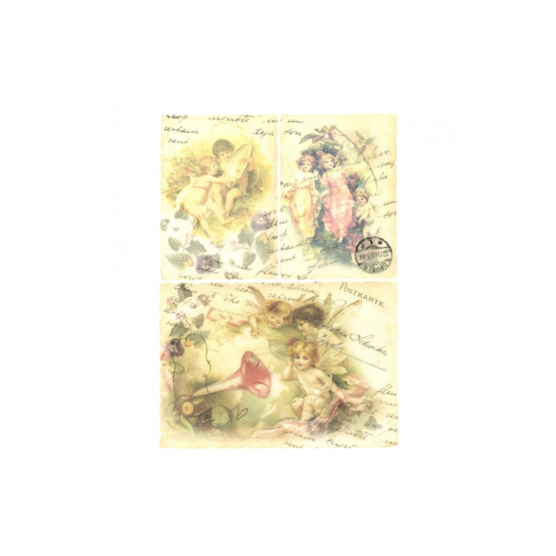 Rice paper for decoupage vintage elves A4 ITD R345