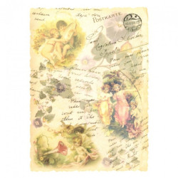 Papier ryżowy do decoupage vintage elfy napisy A4 ITD R344 - sklep pla