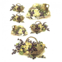 Rice decoupage paper flowers bouquet A4 ITD R388