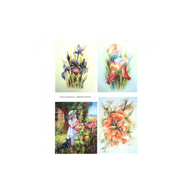 Papier ryżowy do decoupage kwiatyA4 ITD R275 - sklep plastyczny - szał