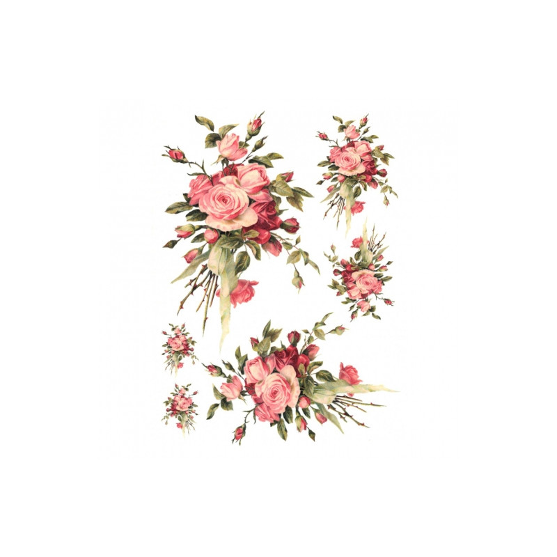Rice decoupage paper roses A4 ITD R327