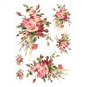 Rice decoupage paper roses A4 ITD R327