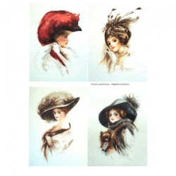 Papier ryżowy do decoupager kobieta portret R279  - sklep plastyczny -