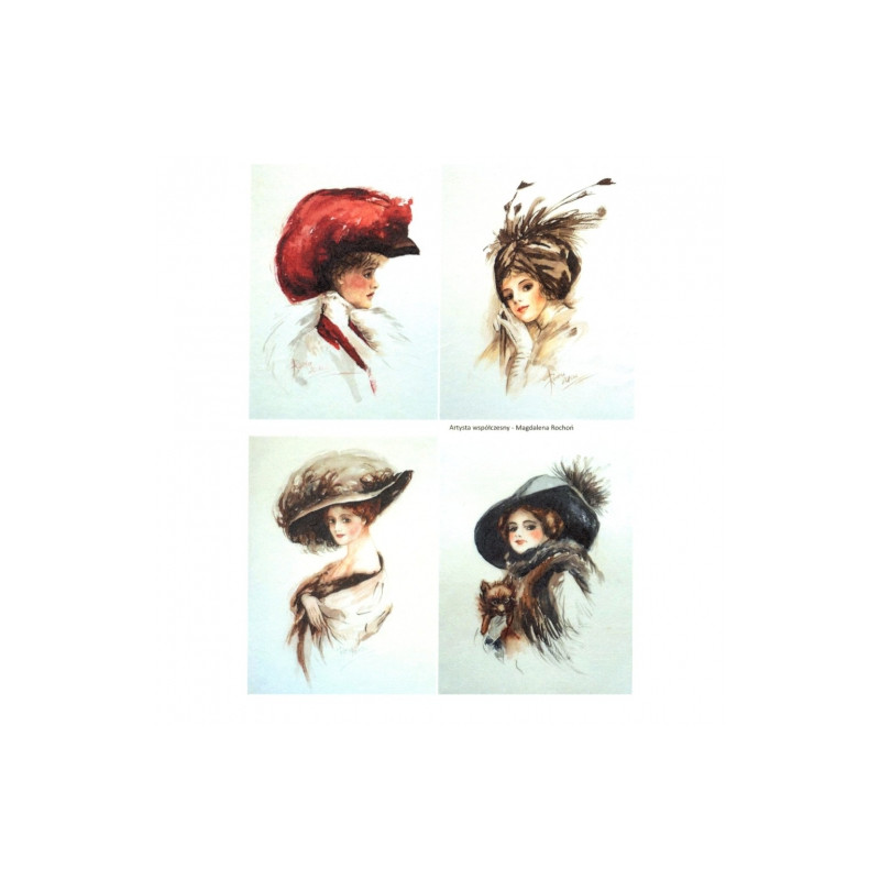 Papier ryżowy do decoupager kobieta portret R279  - sklep plastyczny -