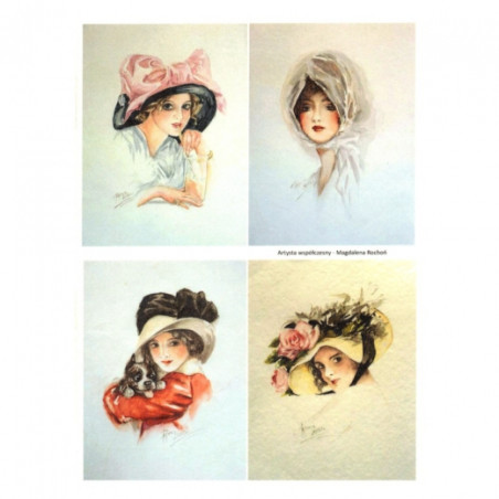 Papier ryżowy do decoupage kobiety portrety A4 ITD R281 - sklep plasty