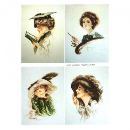 Papier ryżowy do decoupage kobiety portrety A4 ITD R280 - sklep plasty