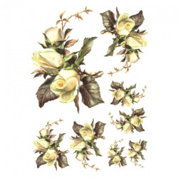 Papier ryżowy do decoupage róże białe A4 ITD R252 - sklep plastyczny -