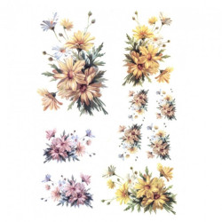 Rice decoupage paper flowers A4 ITD R249
