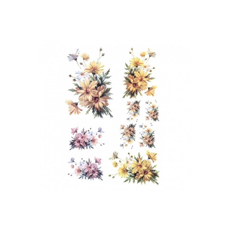 Rice decoupage paper flowers A4 ITD R249