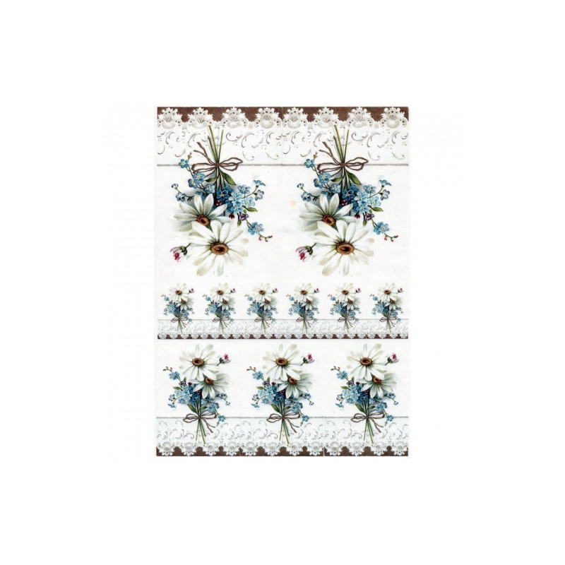Papier ryżowy do decoupage kwiaty A4 ITD R250 - sklep plastyczny - sza