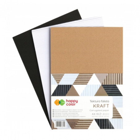 Happy Color kraft corrugated board A4 10 sheets 3 colors