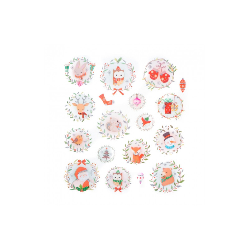 DP Craft Glitter Stickers Christmas Wreaths 18 pieces