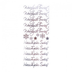 DP Craft silver openwork stickers - Merry Christmas 16 pieces
