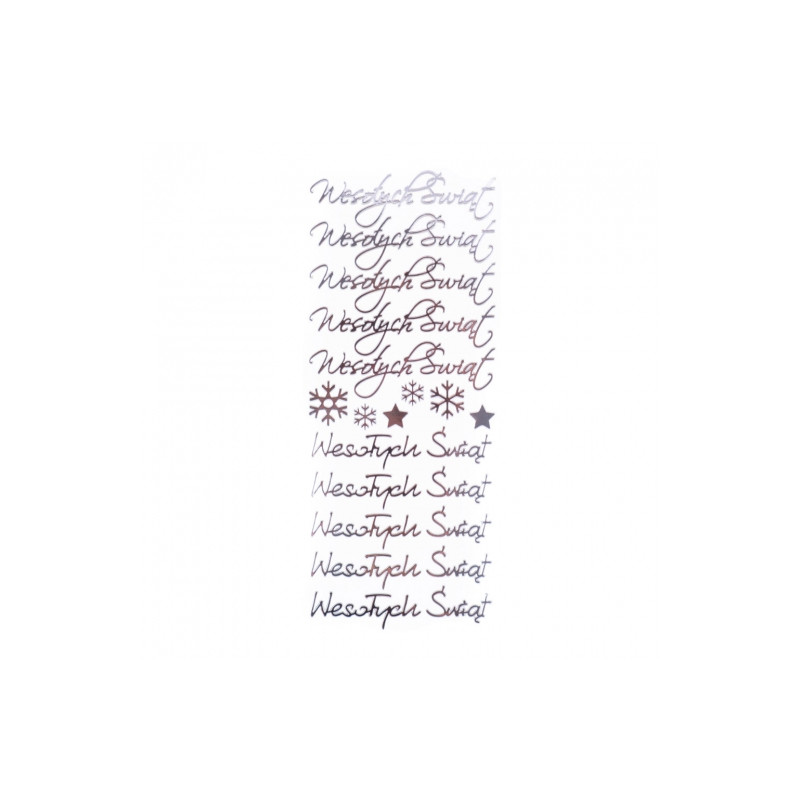DP Craft silver openwork stickers - Merry Christmas 16 pieces