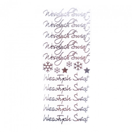 DP Craft silver openwork stickers - Merry Christmas 16 pieces