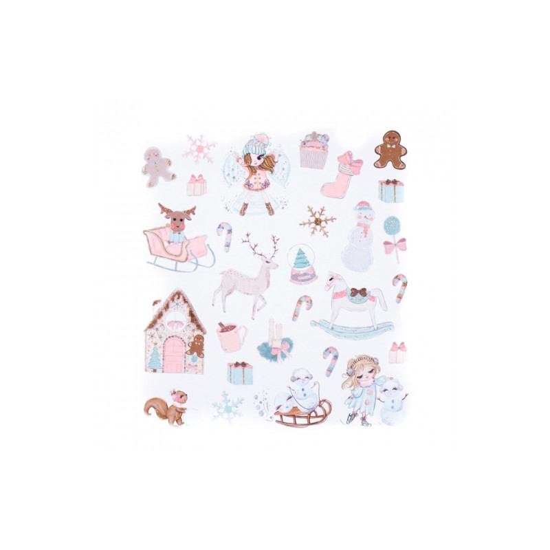 DP Craft naklejki z brokatem frosty pastels 28 sztuk - sklep plastyczn