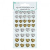 DP Craft crystals, gold and silver self-adhesive hearts 36 pieces