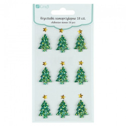 DP Craft 18 pieces of self-adhesive Christmas tree crystals and stars