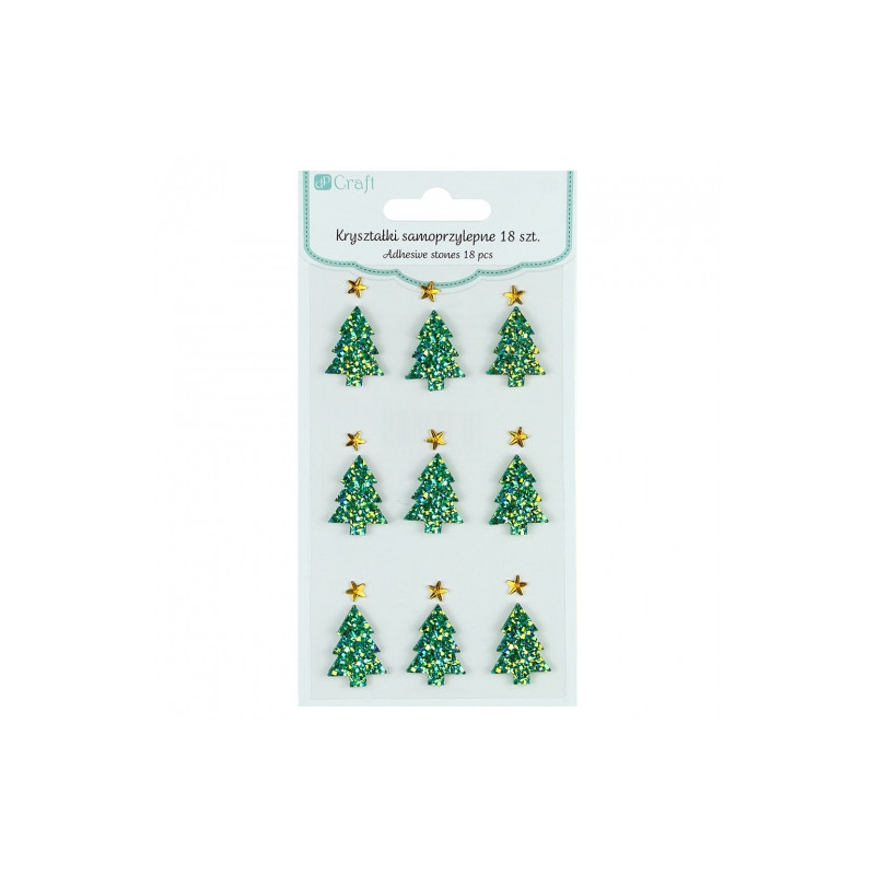DP Craft 18 pieces of self-adhesive Christmas tree crystals and stars