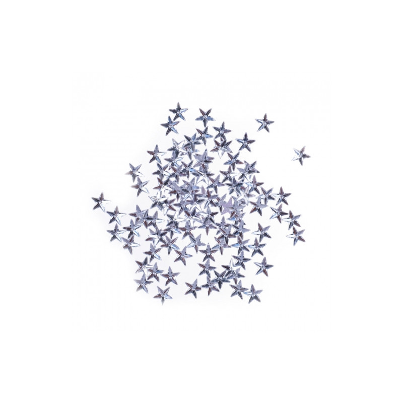 DP Craft decorative crystals, silver stars, 100 pieces