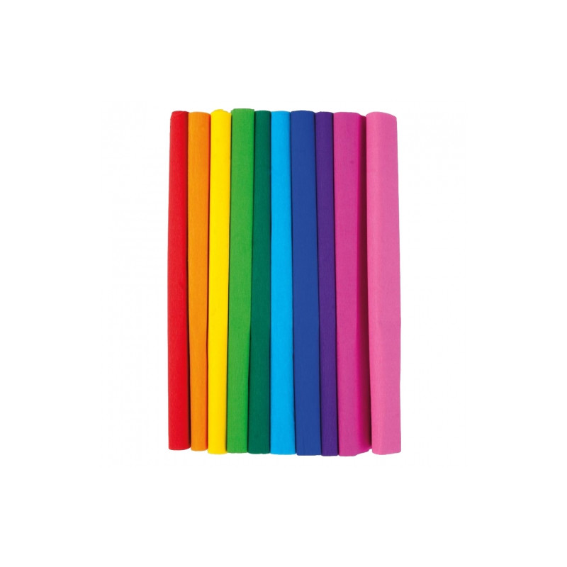 Happy Color bibuła marszczona 10 kolorów tęcza 50x200 cm - sklep plast