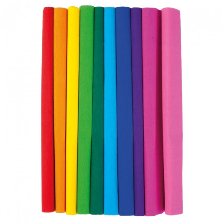 Happy Color bibuła marszczona 10 kolorów tęcza 50x200 cm - sklep plast