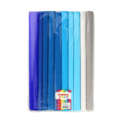 Happy Color tissue paper crinkled 10 rolls 8 blue colors 25x200cm