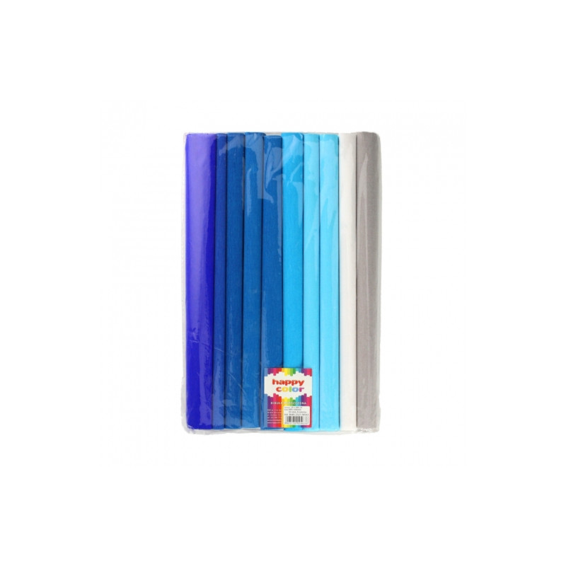 Happy Color tissue paper crinkled 10 rolls 8 blue colors 25x200cm
